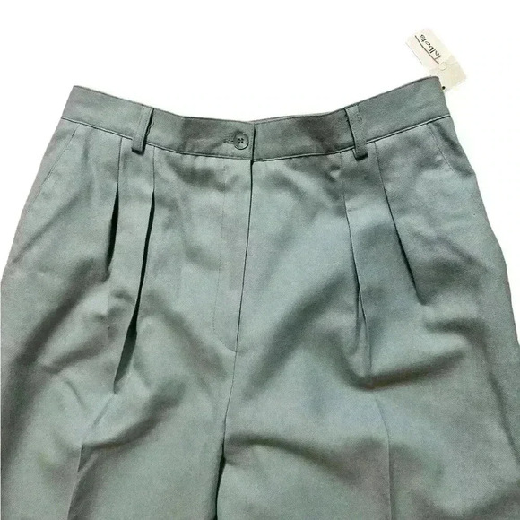 VTG Talbots Women Sage Wool Pleated Front Straight Leg Ankle Pants NWT - Picture 3 of 11